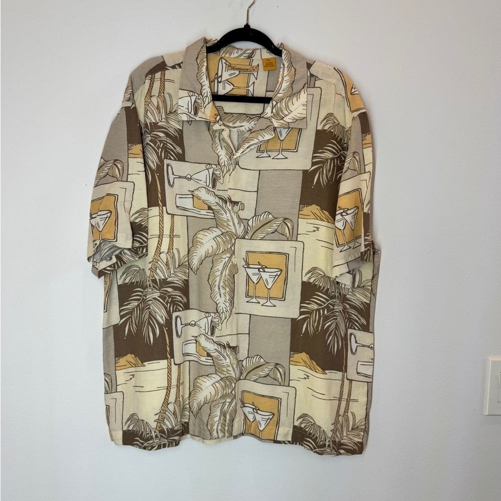 The Havanera Co Linen Shirt Palms Martinis
